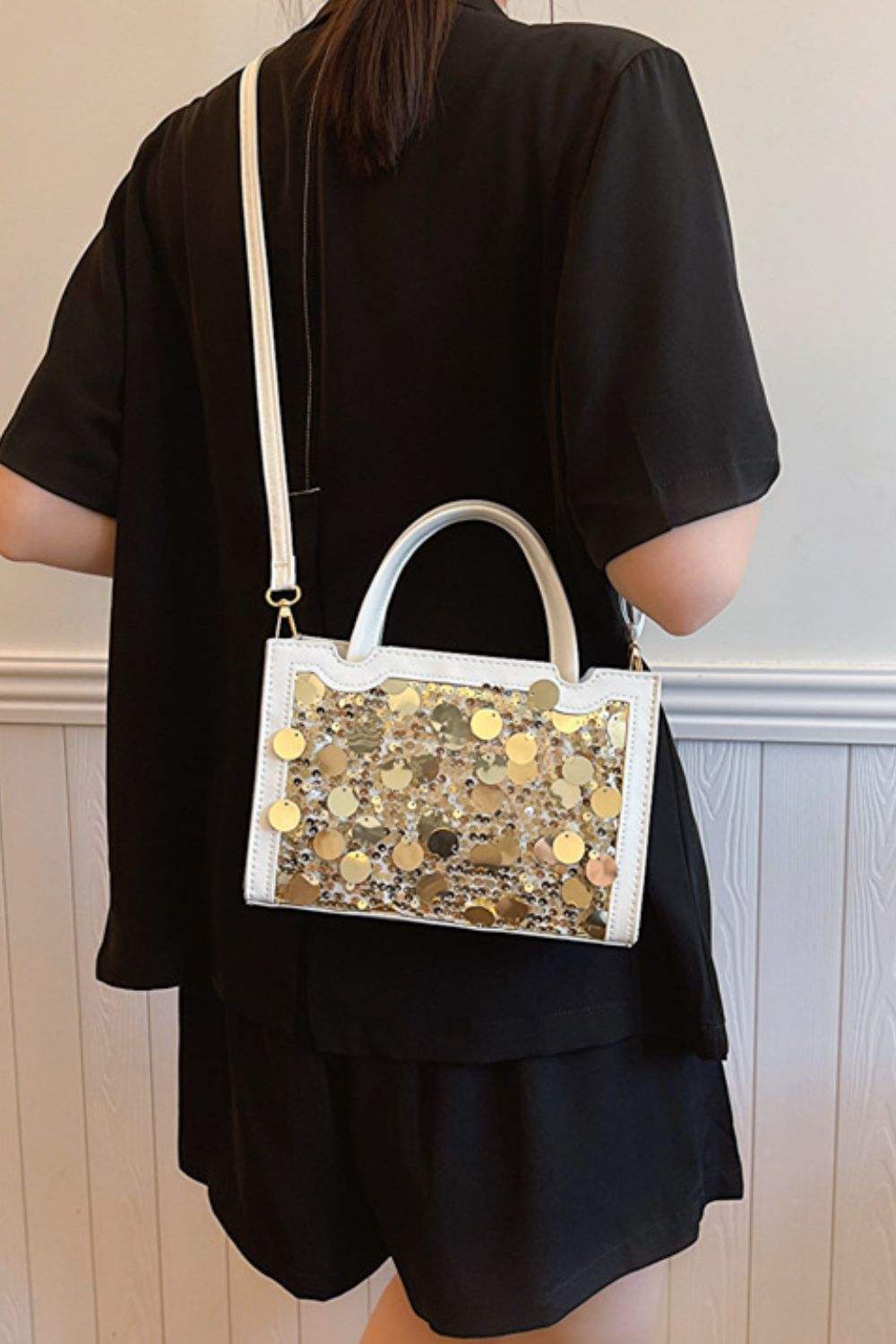 PU Leather Sequin Handbag - Trendsi - Flyclothing LLC
