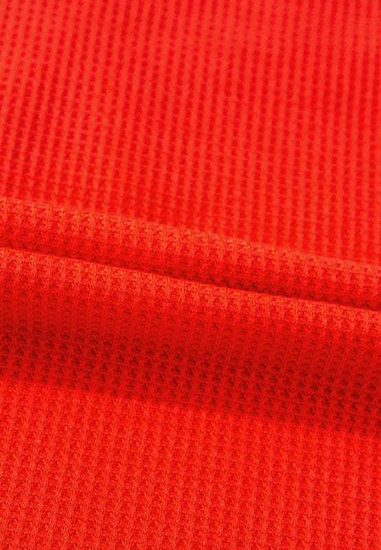 Studded Waffle-Knit V-Neck Long Sleeve Top - Trendsi - Flyclothing LLC