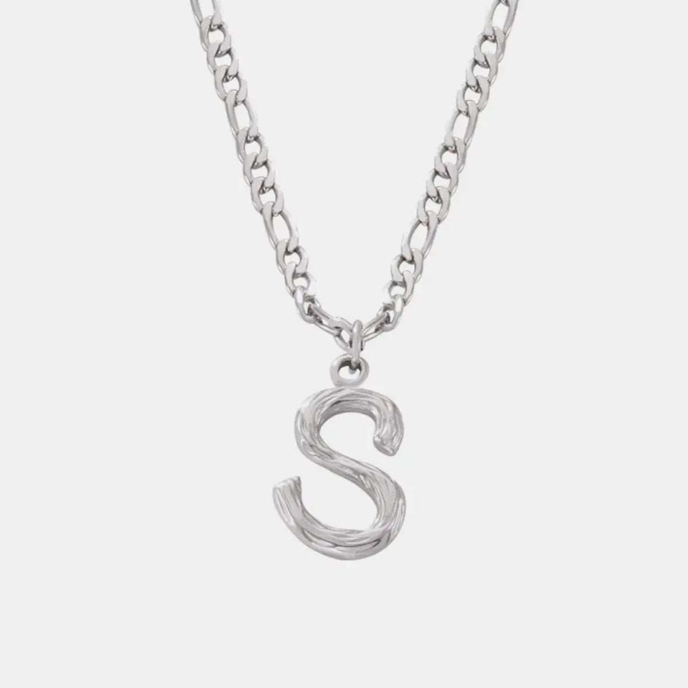 Titanium Steel Letter Pendant Necklace - Trendsi - Flyclothing LLC