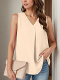 Full Size Ruched V-Neck Tank - Trendsi