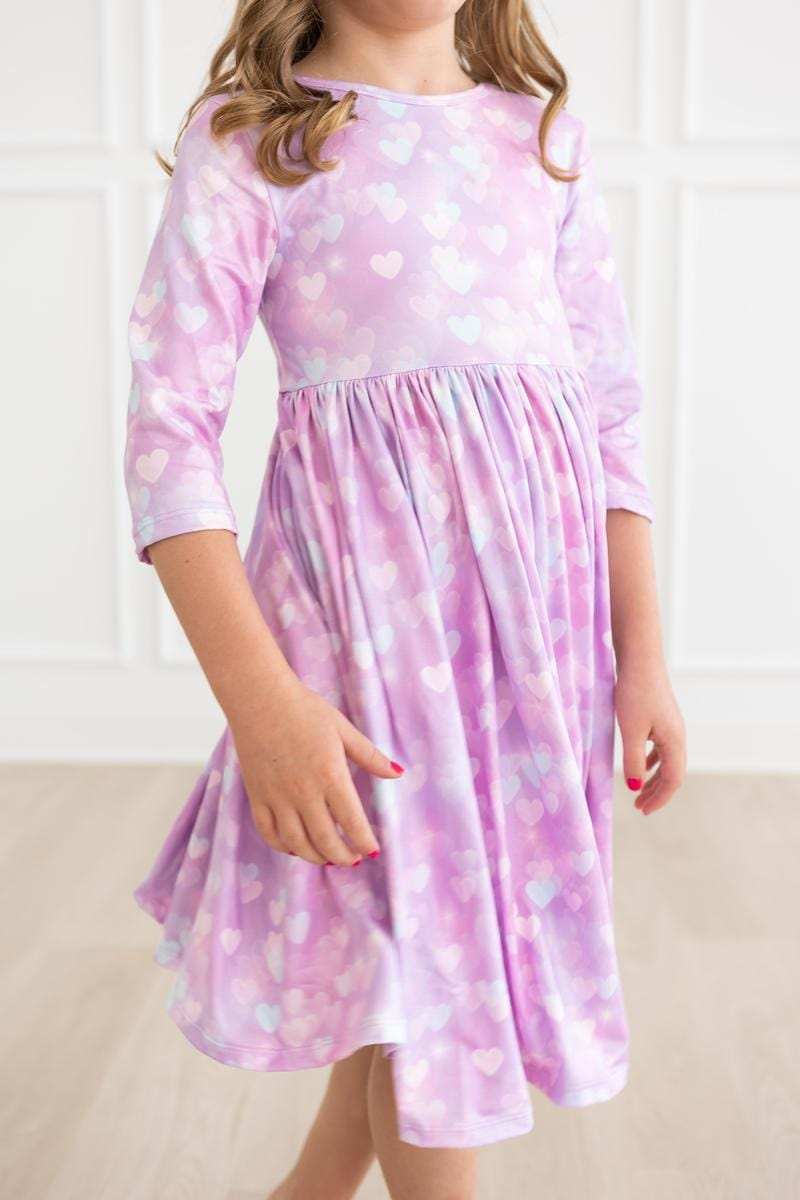 Love Story 3/4 Sleeve Pocket Twirl Dress - Mila & Rose ® - Flyclothing LLC