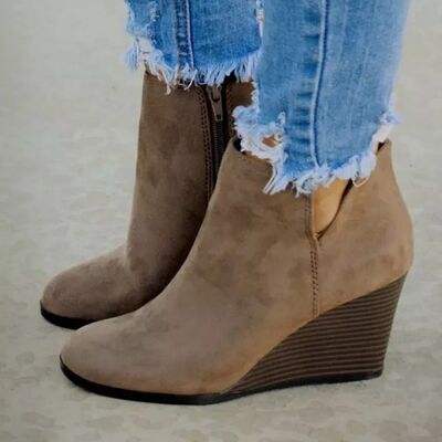 High Heel Ankle Boots with Side Zip - Trendsi - Flyclothing LLC