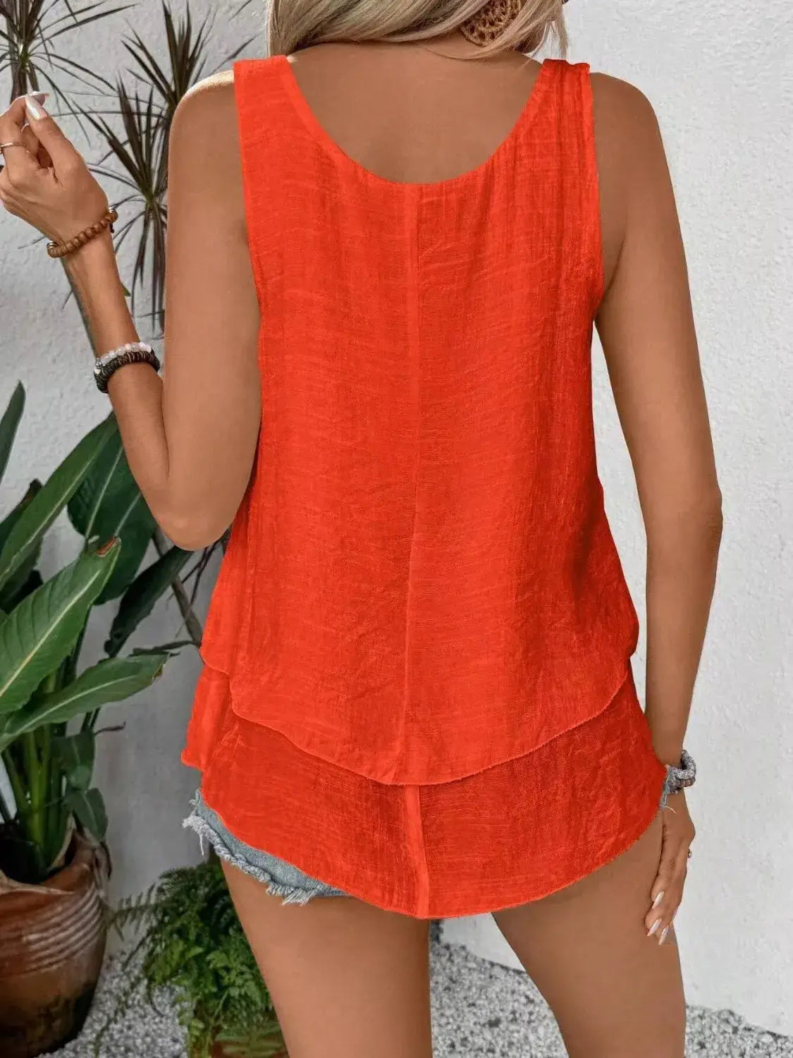 Wide Strap Layered Tank - Trendsi - Flyclothing LLC