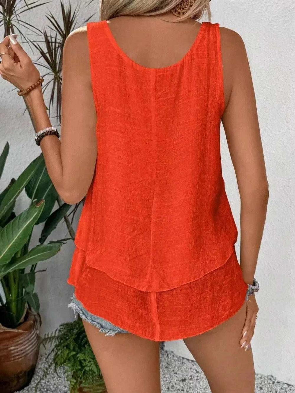 Wide Strap Layered Tank - Trendsi - Flyclothing LLC