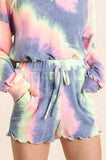 BiBi Tie Dye French Terry Top and Shorts Set - Trendsi - Flyclothing LLC