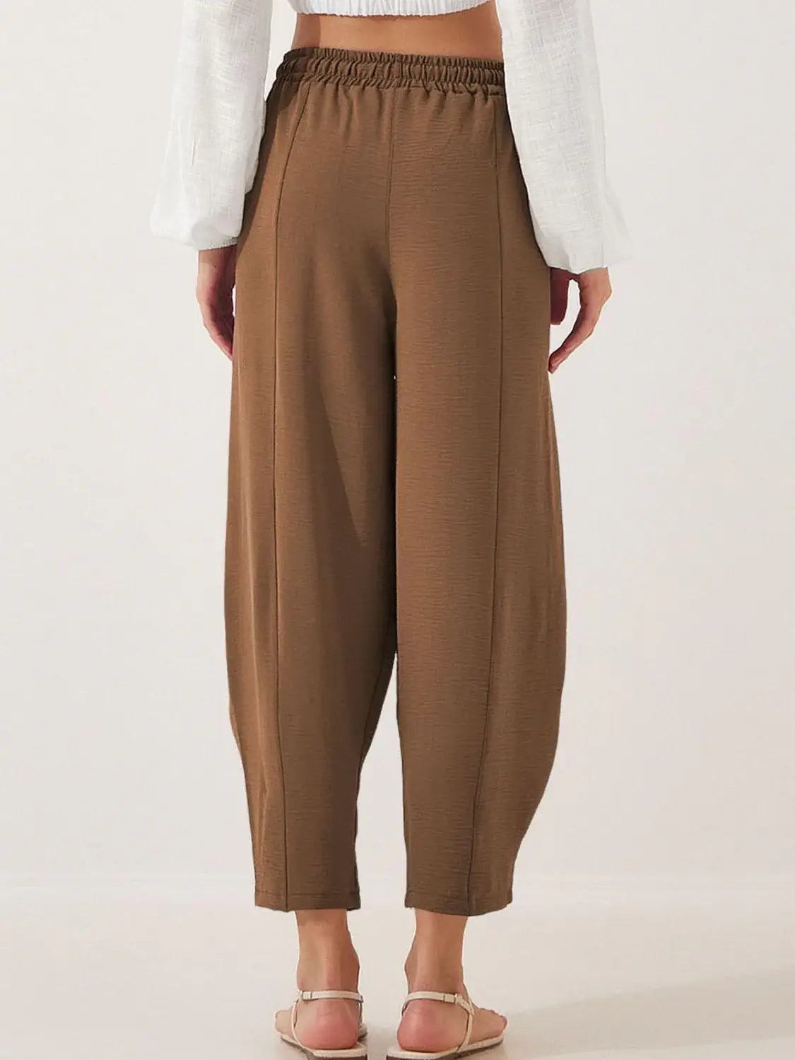 Full Size Drawstring Cropped Jogger Pants Plus Size - Trendsi - Flyclothing LLC