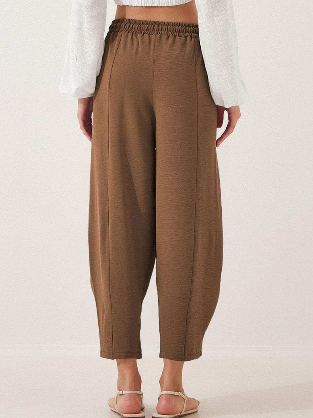 Full Size Drawstring Cropped Jogger Pants Plus Size - Trendsi - Flyclothing LLC