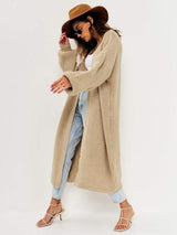 Open Front Long Sleeve Longline Cardigan - Trendsi - Flyclothing LLC