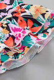 Ruffled Printed V-Neck Cap Sleeve Blouse - Trendsi - Flyclothing LLC