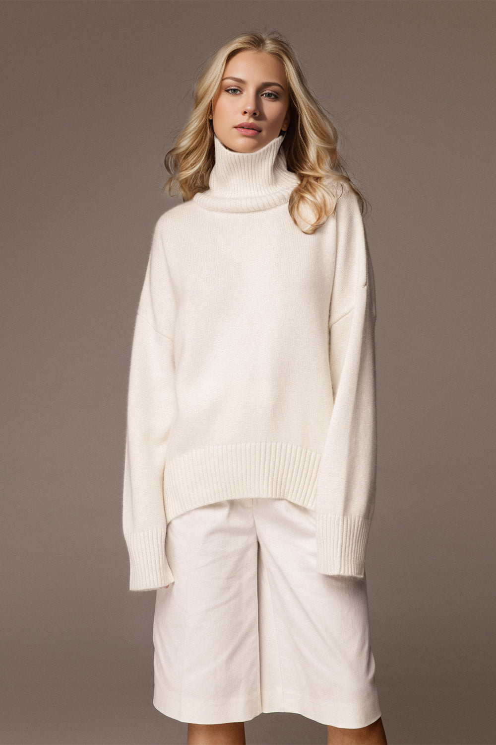 Basic Bae Turtleneck Dropped Shoulder Long Sleeve Sweater - ShopBasicbae - Flyclothing LLC