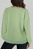 Round Neck Long Sleeve Sweatshirt - Trendsi - Flyclothing LLC