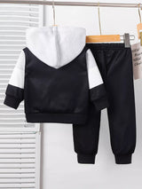 Children's Color Block Casual Hoodie & Pants Set - Trendsi - Flyclothing LLC
