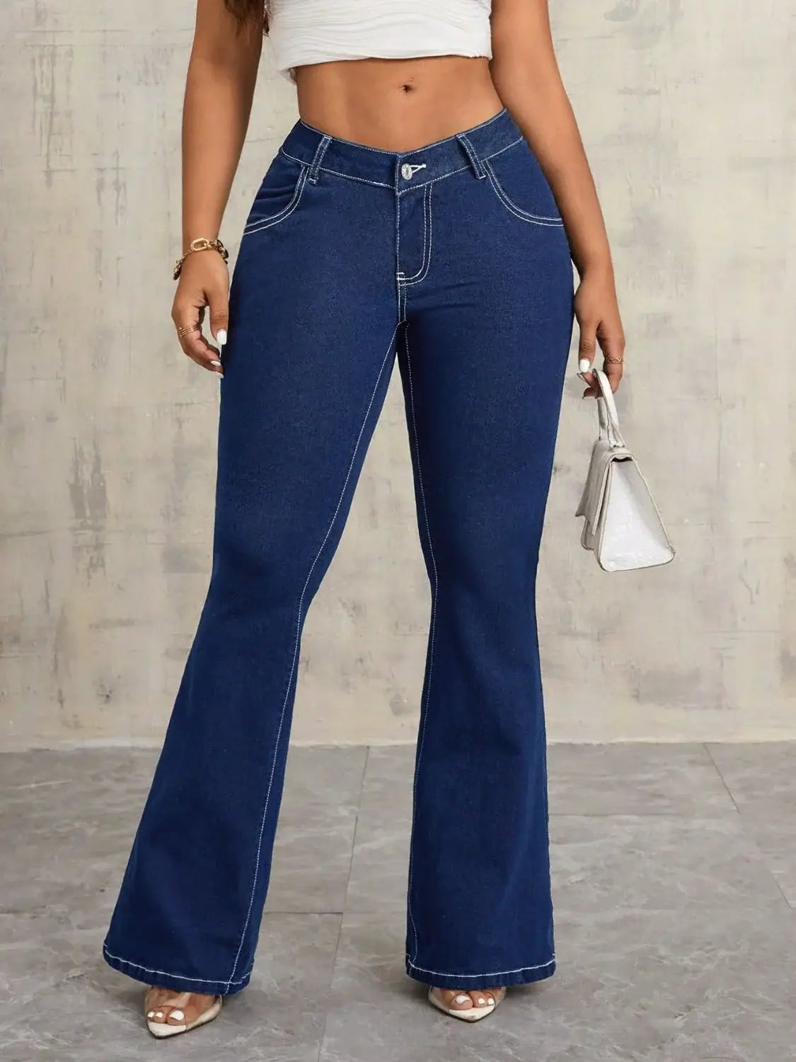 Flare Jeans with Pockets - Trendsi - Flyclothing LLC