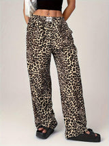 Leopard Wide Leg Pants with Pockets - Trendsi - Flyclothing LLC