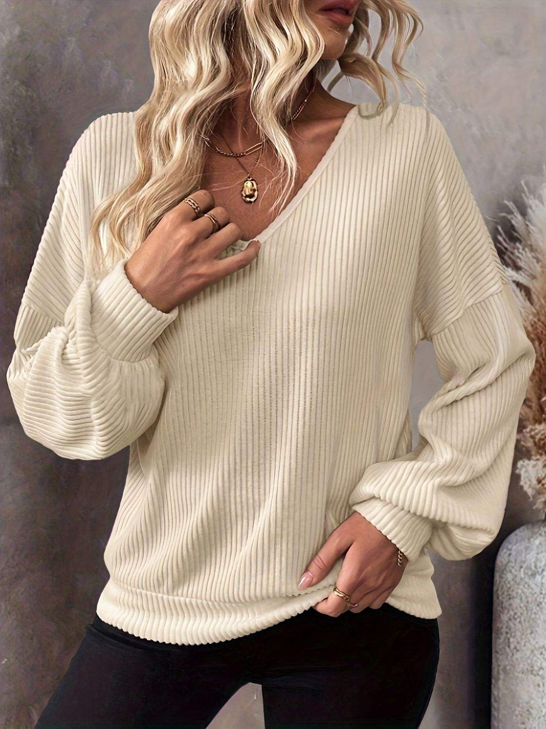 Bow Back V-Neck Drop Shoulder T-Shirt - Trendsi - Flyclothing LLC