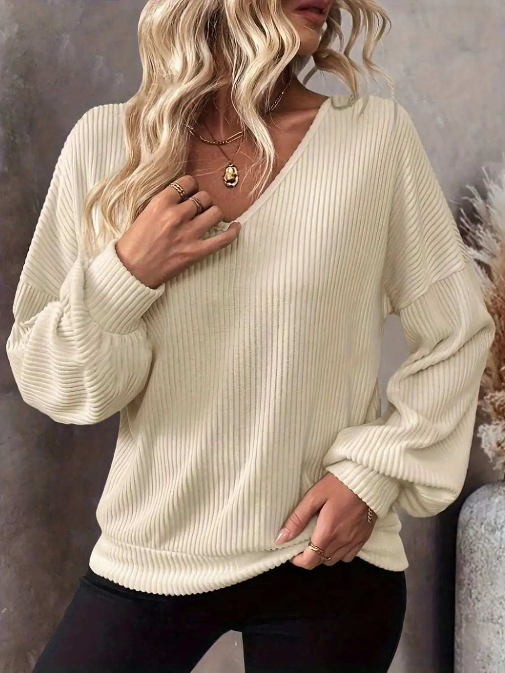 Bow Back V-Neck Drop Shoulder T-Shirt - Trendsi - Flyclothing LLC