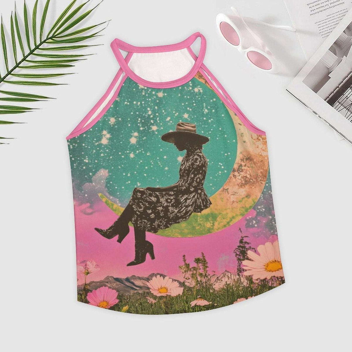 Baha Ranch Cowgirl on the Moon Retro Pop Western Tank Top - Baha Ranch Western Wear - Flyclothing LLC