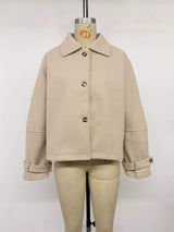 Collared Neck Button Up Jacket - Trendsi - Flyclothing LLC