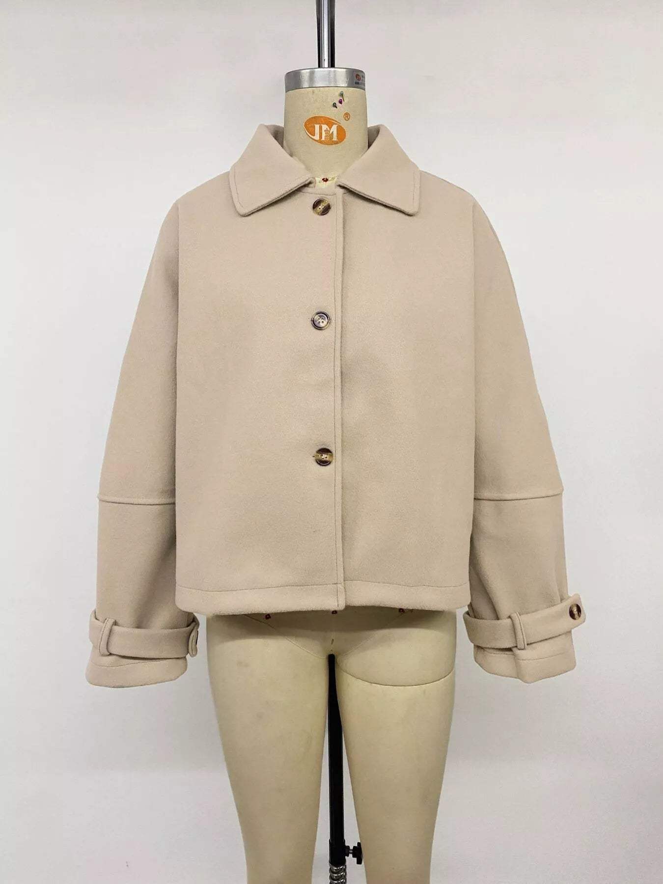 Collared Neck Button Up Jacket - Trendsi - Flyclothing LLC