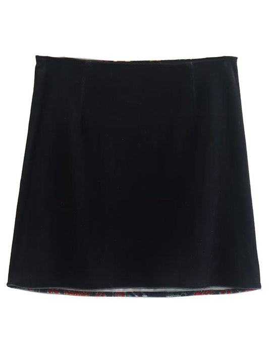 Printed Zip Mini Skirt - Trendsi