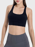 Square Neck Wide Strap Active Tank - Trendsi - Flyclothing LLC