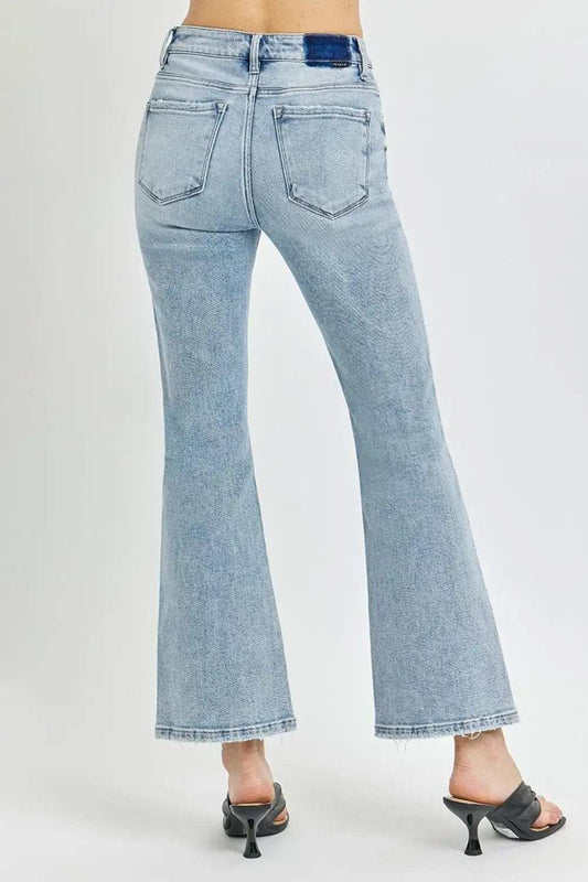 RISEN Full Size High Rise Ankle Flare Jeans - Trendsi - Flyclothing LLC
