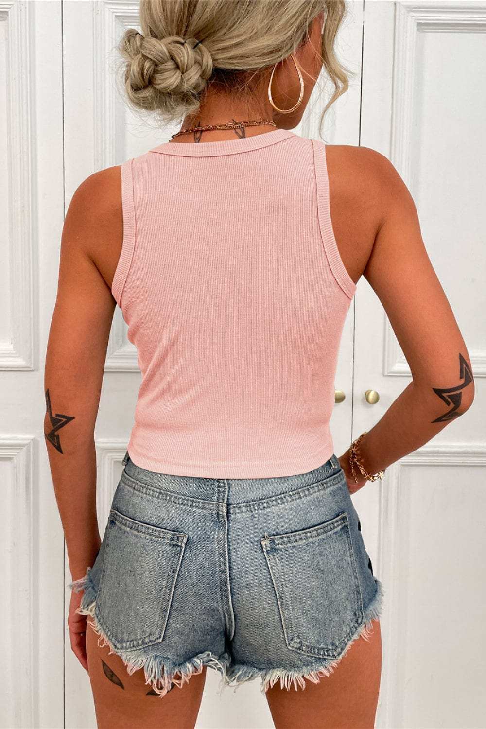 Round Neck Cropped Tank - Trendsi - Flyclothing LLC