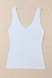 V-Neck Wide Strap Tank - Trendsi - Flyclothing LLC