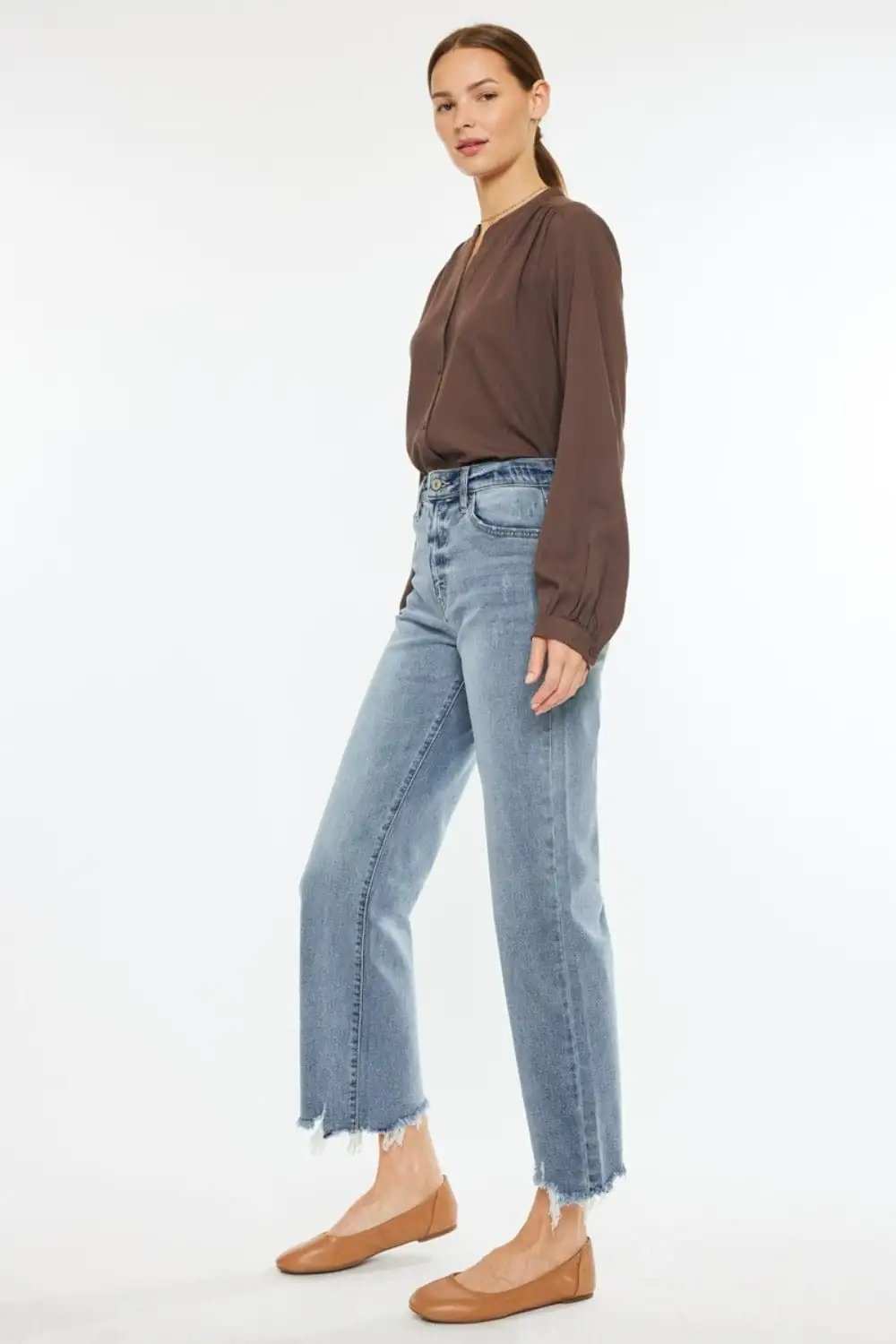 Kancan High Rise Slim Wide Leg Jeans - Trendsi - Flyclothing LLC