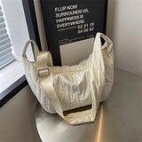 Pleated Dumpling Crossbody Bag - Trendsi