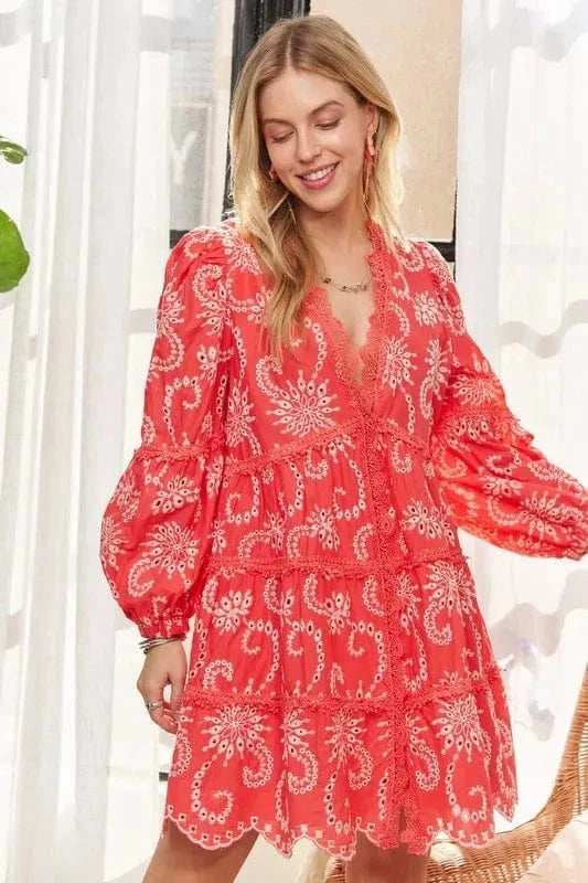 ADORA Puff Sleeve Floral Dress - Trendsi - Flyclothing LLC