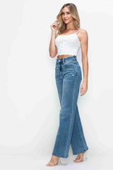 bytos Full Size High Rise Wide Leg Jeans with Pockets - Trendsi - Flyclothing LLC