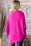 First Love Full Size Asymmetrical Hem Dolman Sleeve Sweater - Trendsi