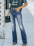 Distressed Bootcut Jeans with Pockets - Trendsi