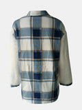 Fuzzy Button Up Long Sleeve Jacket - Trendsi
