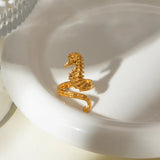18K Gold-Plated Seahorse Wrap Adjustable Ring - Trendsi - Flyclothing LLC