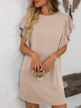 Mandy Ruffled Round Neck Short Sleeve Dress - Trendsi - Flyclothing LLC