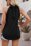 Tied Cutout Grecian Neck Tank - Trendsi - Flyclothing LLC