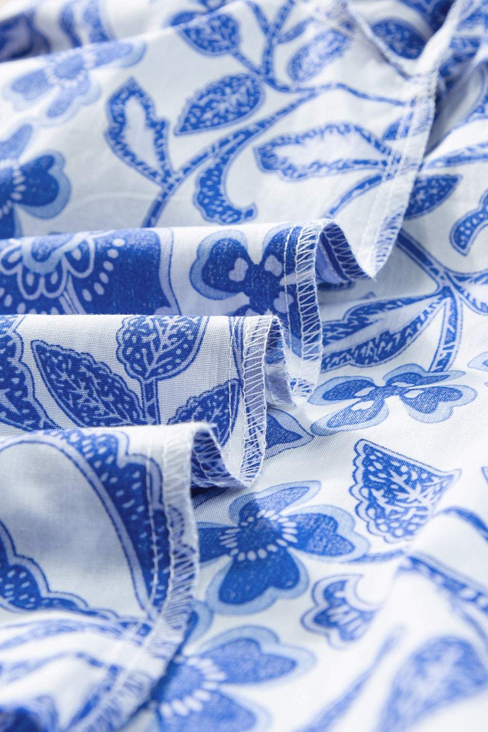 Printed Notched Half Sleeve Blouse - Trendsi - Flyclothing LLC