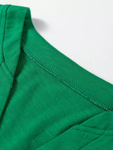 Solid Color Button V Neck Long Sleeve Top - Trendsi - Flyclothing LLC