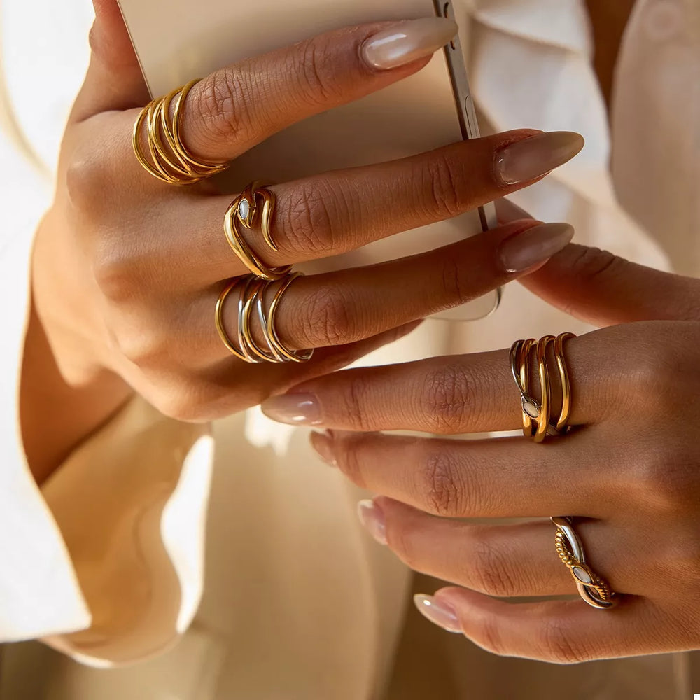 Two-Tone Open Ring - Trendsi - Flyclothing LLC