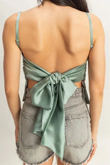 HYFVE Satin Back Tie Detail Cami - Trendsi - Flyclothing LLC