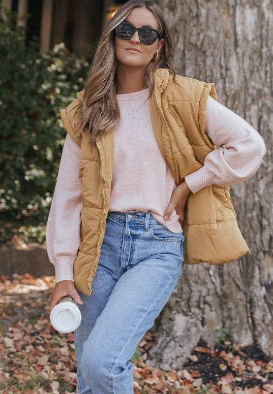 Zip Up Vest Coat with Pockets - Trendsi - Flyclothing LLC