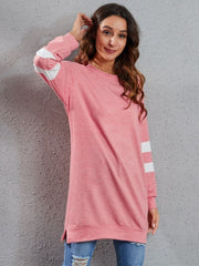 Full Size Striped Round Neck Long Sleeve T-Shirt - Trendsi