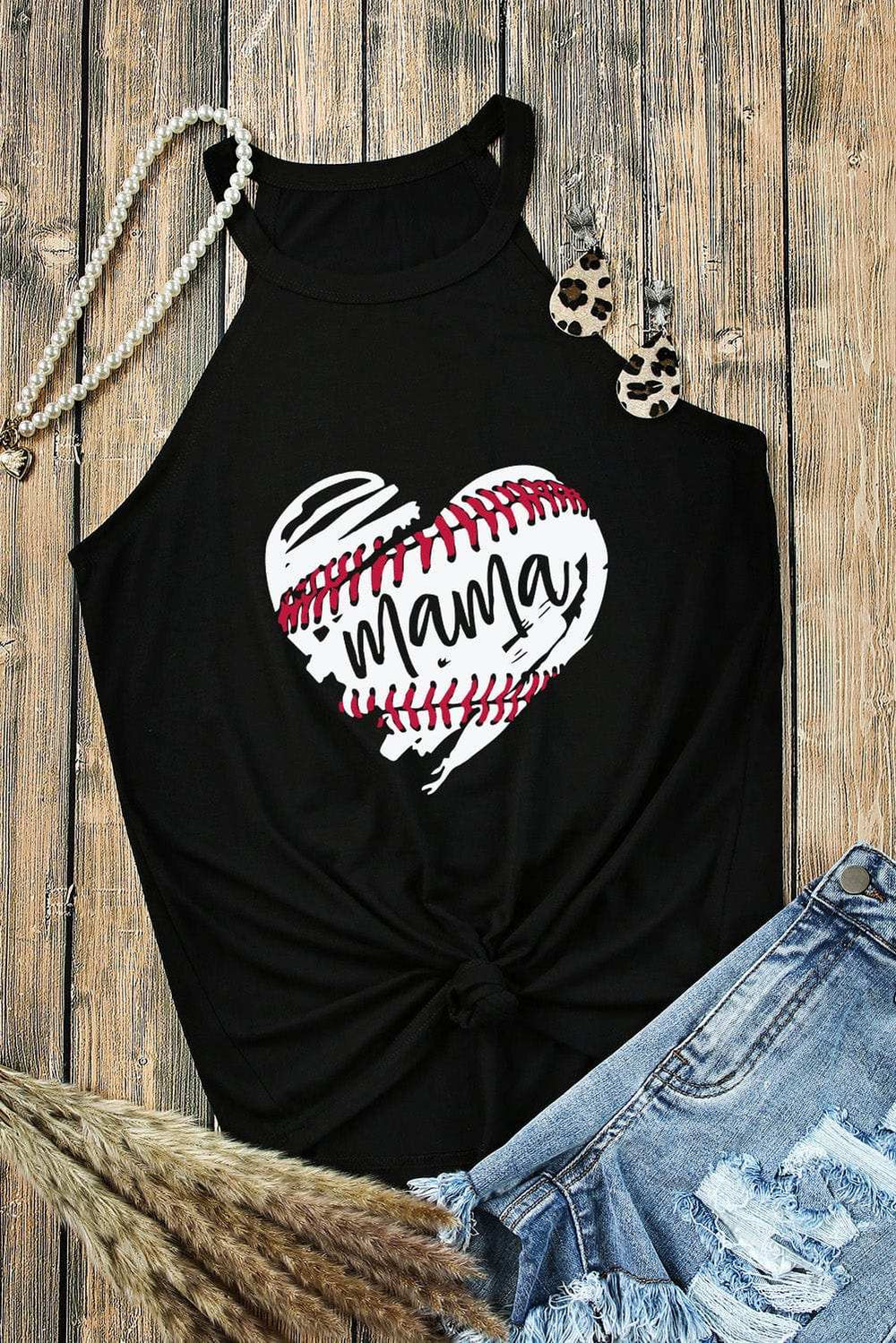 Heart Graphic Round Neck Tank - Trendsi - Flyclothing LLC