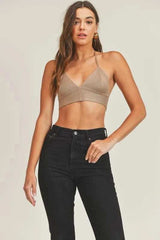 MABLE Long Sleeve Crop Sweater Top and Inner Bra Set - Trendsi - Flyclothing LLC