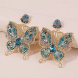Butterfly Rhinestone Dangle Earrings - Trendsi - Flyclothing LLC