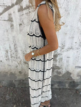 Sleeveless Crochet Longline Cardigan - Trendsi - Flyclothing LLC