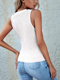Textured Round Neck Tank - Trendsi - Flyclothing LLC
