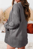 Textured Open Front Cover Up with Pockets - Trendsi - Flyclothing LLC